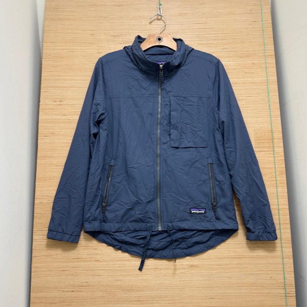 Patagonia Womens Nine Trails Jacket Blue Windbreaker XS Full Zip Hooded